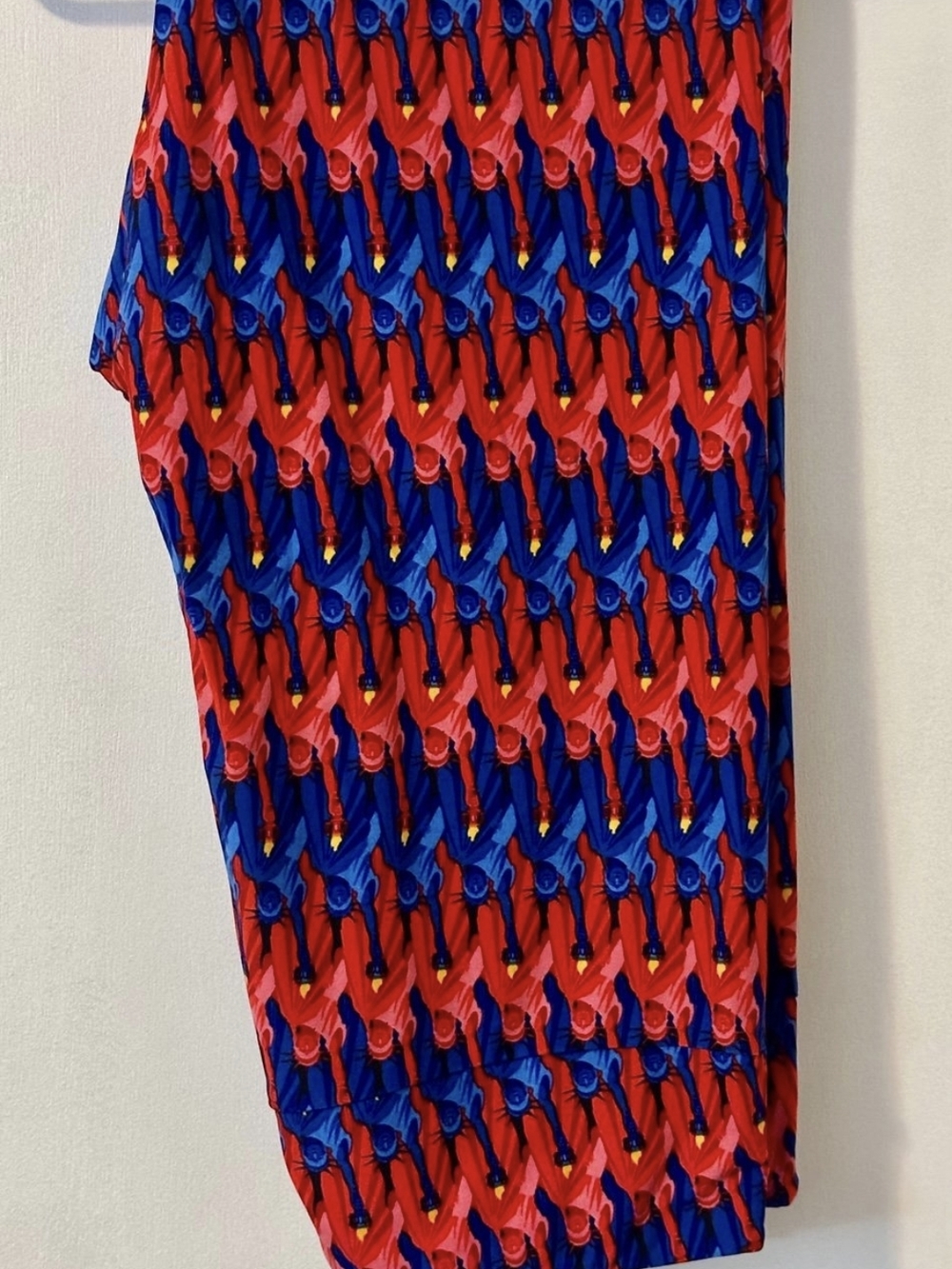 LuLaRoe Bright Red & Royal Blue Patriotic 4th Of July Leggings TC2